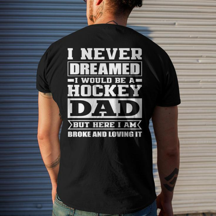 Hockey Dad Dads Ice Hockey Men's Back Print T-shirt Gifts for Him