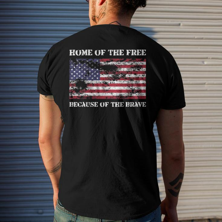 Home Of The Free Because Brave Grunge Men's Back Print T-shirt Gifts for Him