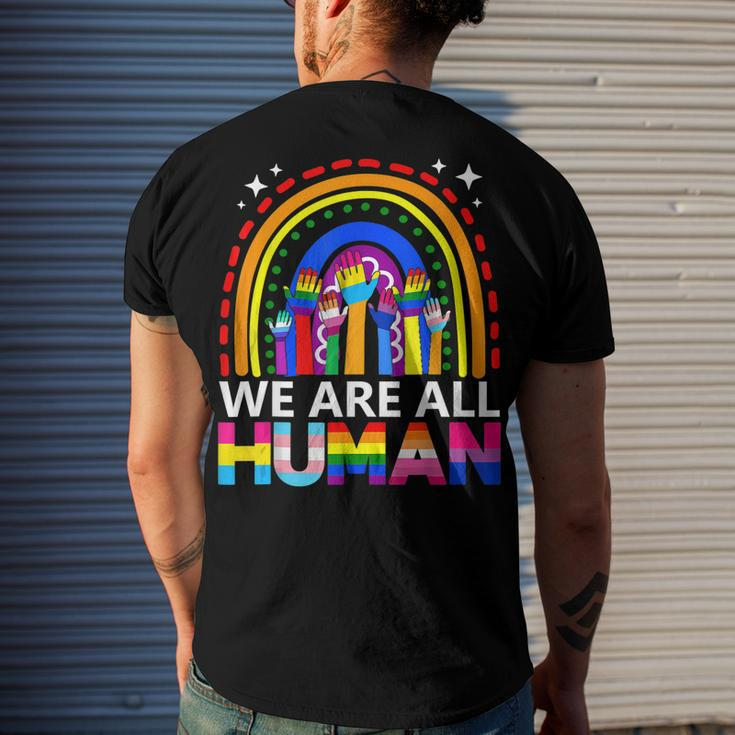 Human Lgbt Flag Gay Pride Month Transgender Rainbow Lesbian Men's Back Print T-shirt Gifts for Him