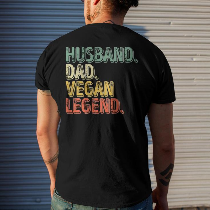 Mens Husband Dad Vegan Legend Fathers Day Men's Back Print T-shirt Gifts for Him