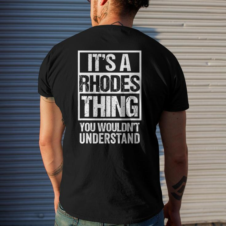 Its A Rhodes Thing You Wouldnt Understand Surname Name Men's Back Print T-shirt Gifts for Him