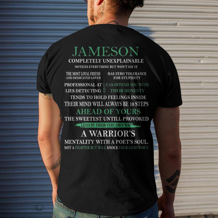Jameson Name Jameson Completely Unexplainable Men's T-Shirt Back Print Gifts for Him