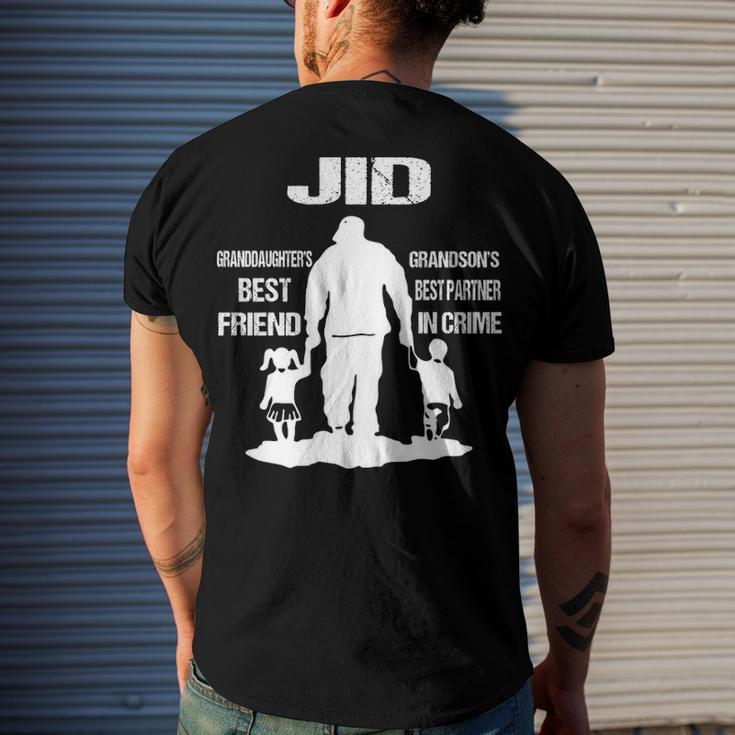Jid Grandpa Jid Best Friend Best Partner In Crime Men's T-Shirt Back Print Gifts for Him