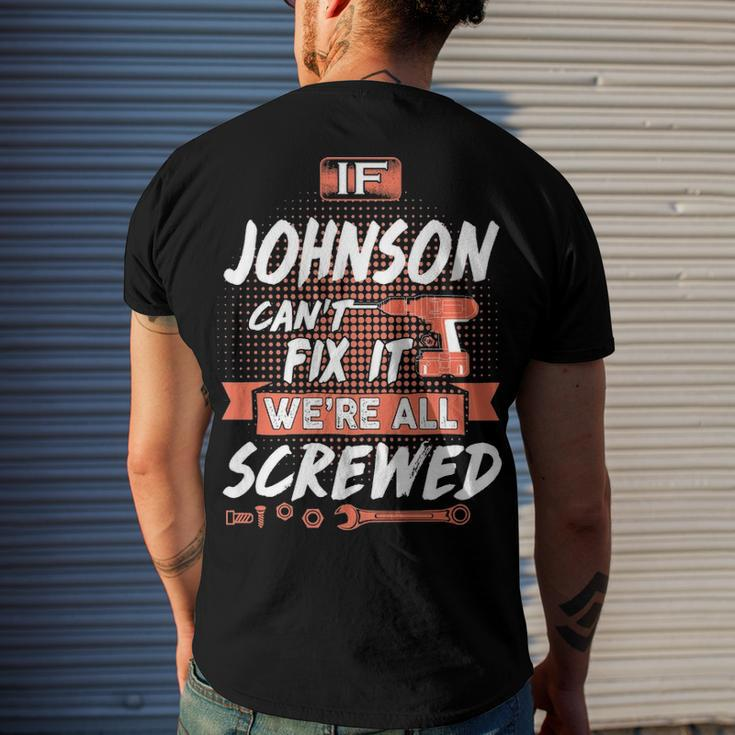 Johnson Name If Johnson Cant Fix It Were All Screwed Men's T-Shirt Back Print Gifts for Him