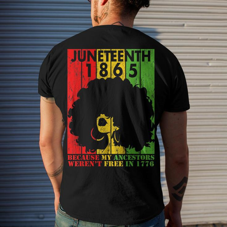 Junenth 1865 Because My Ancestors Werent Free In 1776 Men's Back Print T-shirt Gifts for Him