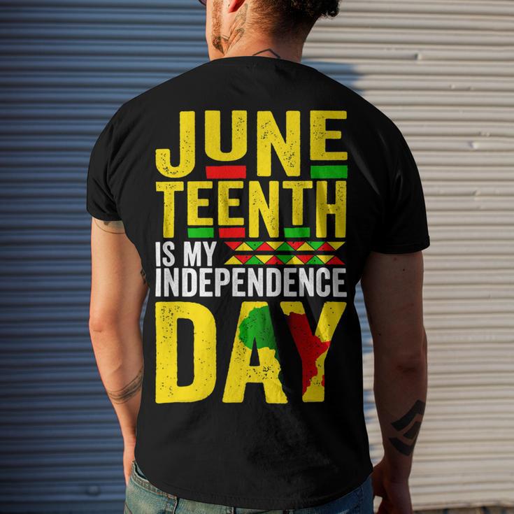 Juneteenth Is My Independence Day 1865 African American Men's Crewneck Short Sleeve Back Print T-shirt Gifts for Him