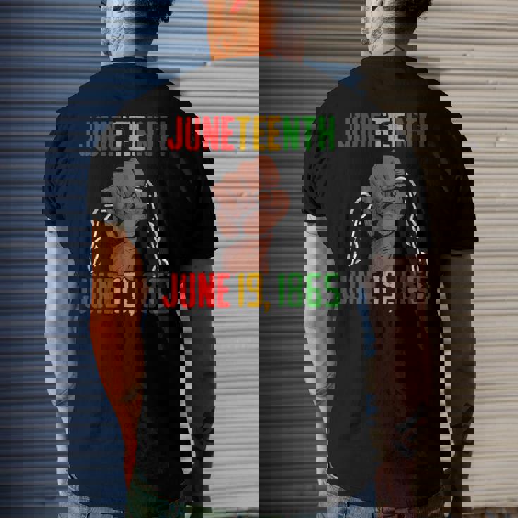 Juneteenth June 19Th 1865 Juneteenth Black Freedom Day Flag Men's Back Print T-shirt Gifts for Him