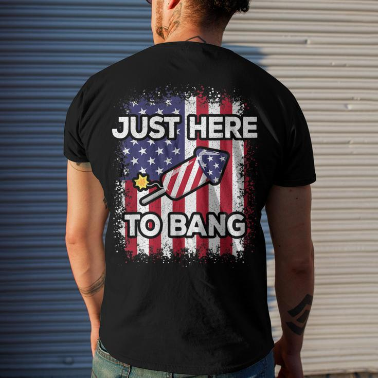 Just Here To Bang 4Th Of July American Flag Fourth Of July Men's Back Print T-shirt Gifts for Him