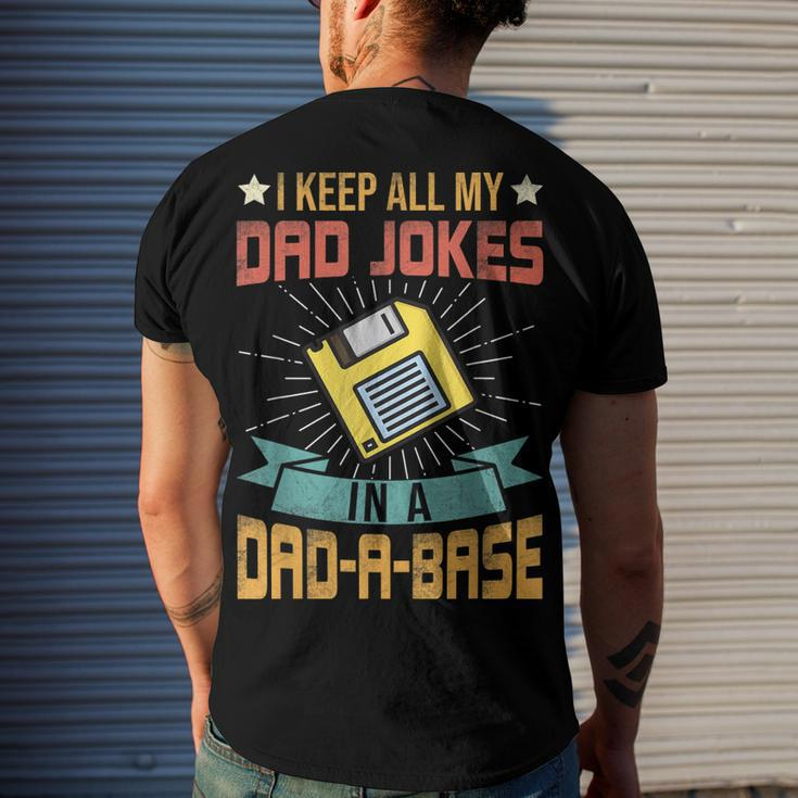 I Keep All My Dad Jokes In A Dad-A-Base Vintage Fathers Day Men's T-shirt Back Print Gifts for Him