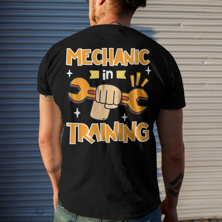 Kids Little Future Mechanic In Training Car Auto Proud Dad Men's T-shirt Back Print Gifts for Him