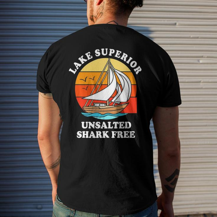 Lake Superior Unsalted Shark Free Men's Back Print T-shirt Gifts for Him