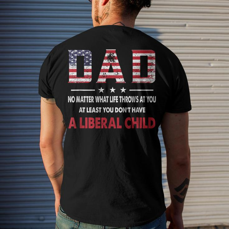 At Least You Dont Have A Liberal Child American Flag Men's Back Print T-shirt Gifts for Him