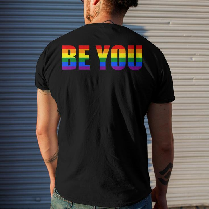 Be You Lgbt Flag Gay Pride Month Transgender Men's Back Print T-shirt Gifts for Him