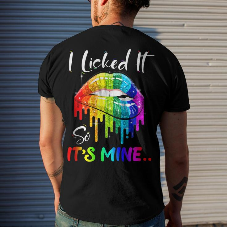 I Licked It So Its Mine Lesbian Gay Pride Lgbt Flag Men's Back Print T-shirt Gifts for Him