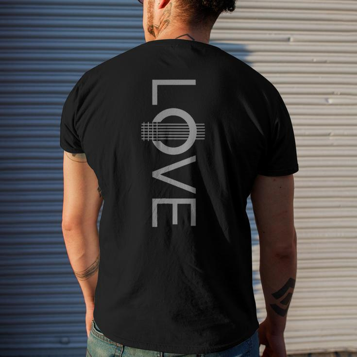 Love Guitar Musical Instrument Musician Men's Back Print T-shirt Gifts for Him