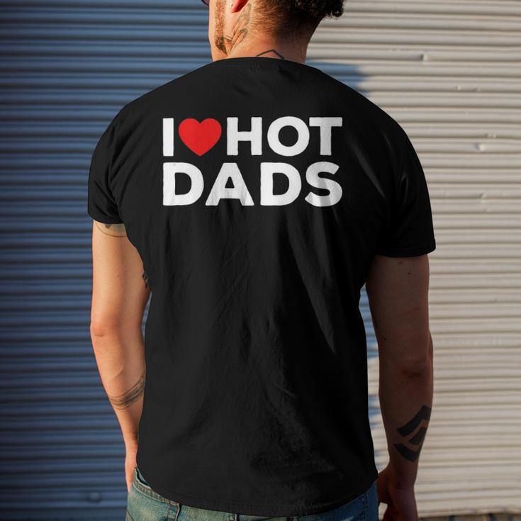 I Love Hot Dads Red Heart Men's Back Print T-shirt Gifts for Him