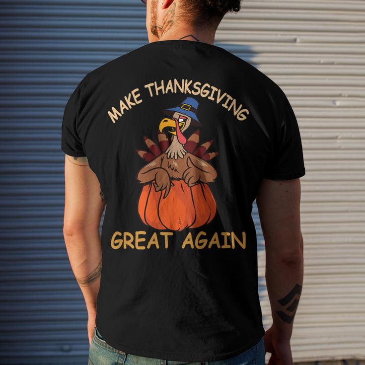 Make Thanksgiving Great Again Funny 1 Shirt Men's Crewneck Short Sleeve Back Print T-shirt Gifts for Him