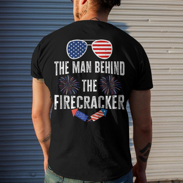 Mens The Man Behind The Firecraker 4Th Of July Pregnancy Dad Men's T-shirt Back Print Gifts for Him