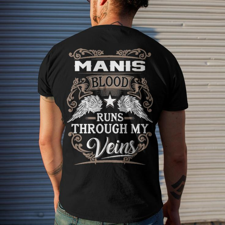 Manis Name Manis Blood Runs Through My Veins Men's T-Shirt Back Print Gifts for Him