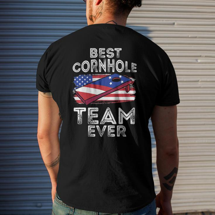 Matching Cornhole For Tournament - Best Cornhole Team Men's Back Print T-shirt Gifts for Him