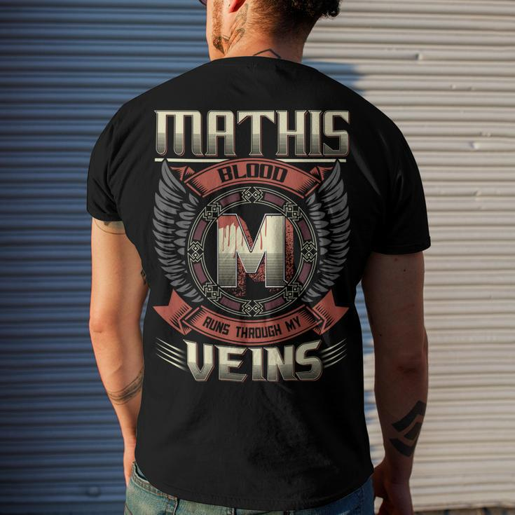 Mathis Blood Run Through My Veins Name V5 Men's Crewneck Short Sleeve Back Print T-shirt Gifts for Him