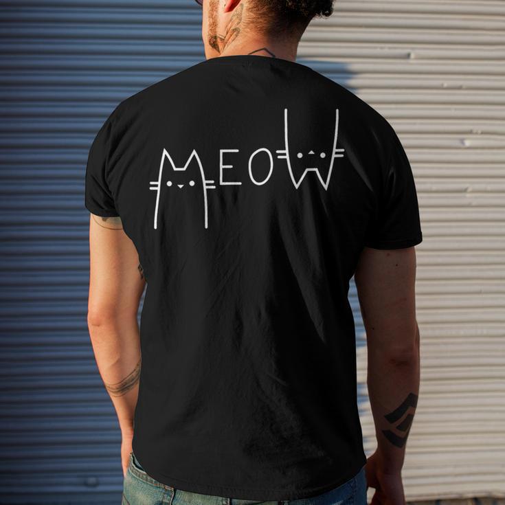 Meow Cat Shirt Meow Kitty Funny Cats Mom And Cat Dad 238 Trending Shirt Men's Crewneck Short Sleeve Back Print T-shirt Gifts for Him