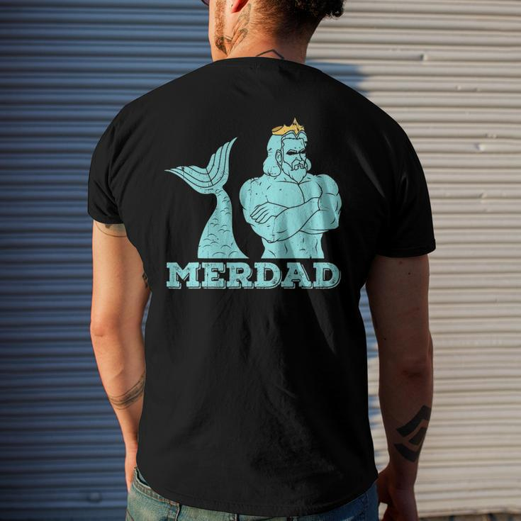 Merdad Security Merman Mermaids Daddy Fathers Day Dad Men's Back Print T-shirt Gifts for Him