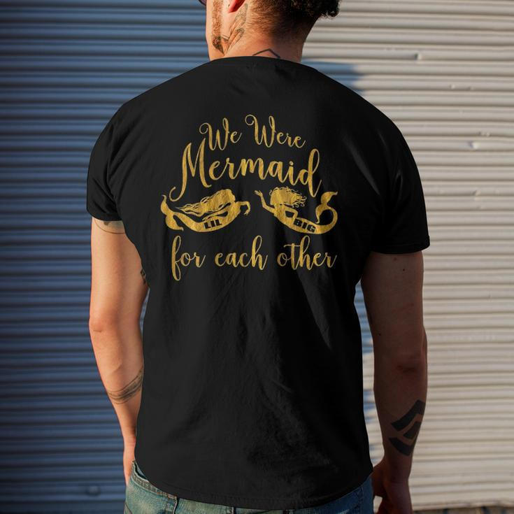 We Were Mermaid For Each Other Big Little Men's Back Print T-shirt Gifts for Him
