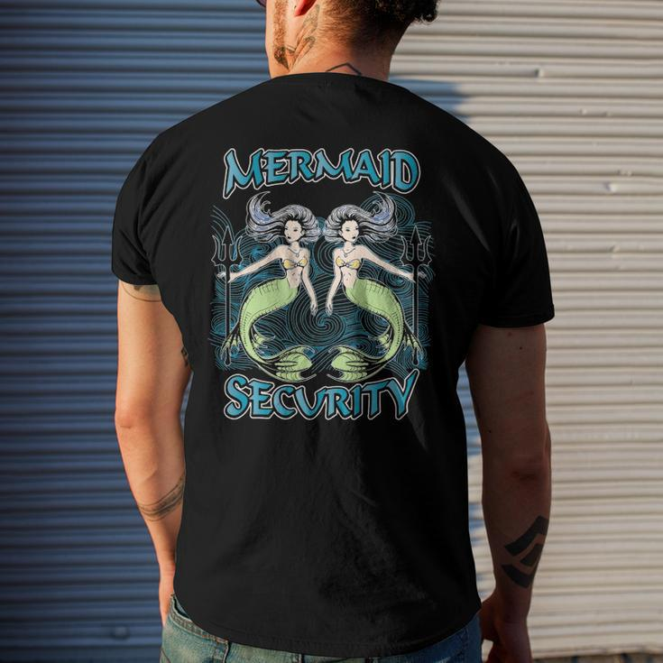 Mermaid Security Merman Swimming Men's Back Print T-shirt Gifts for Him
