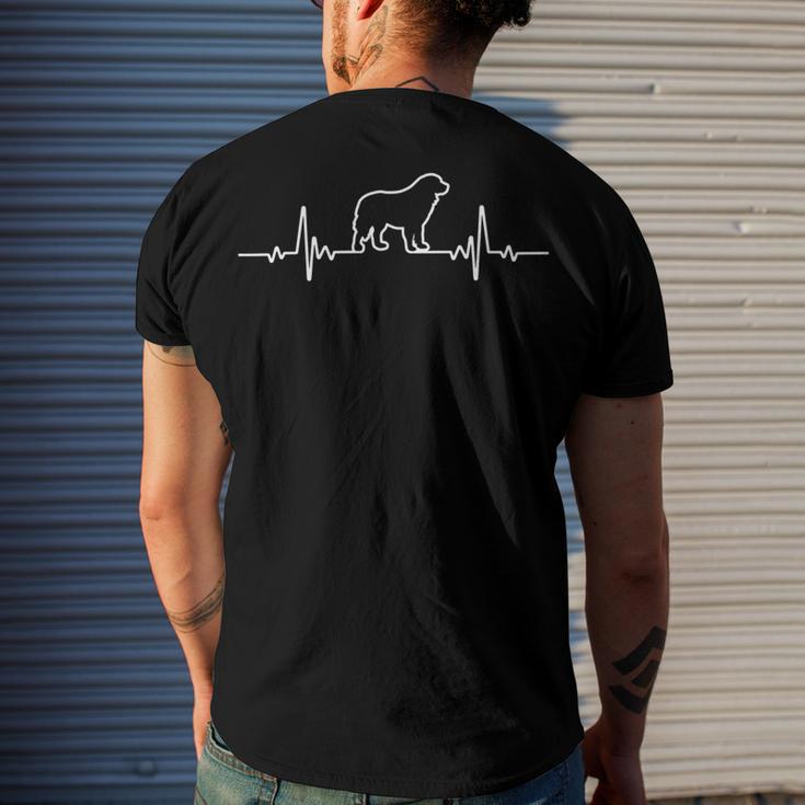 Minimalist Heartbeat Great Pyrenees Men's Crewneck Short Sleeve Back Print T-shirt Gifts for Him