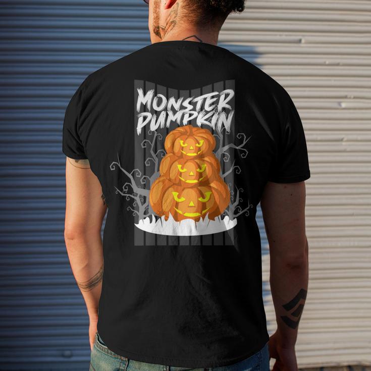 Monster Pumpkin Men's Crewneck Short Sleeve Back Print T-shirt Gifts for Him