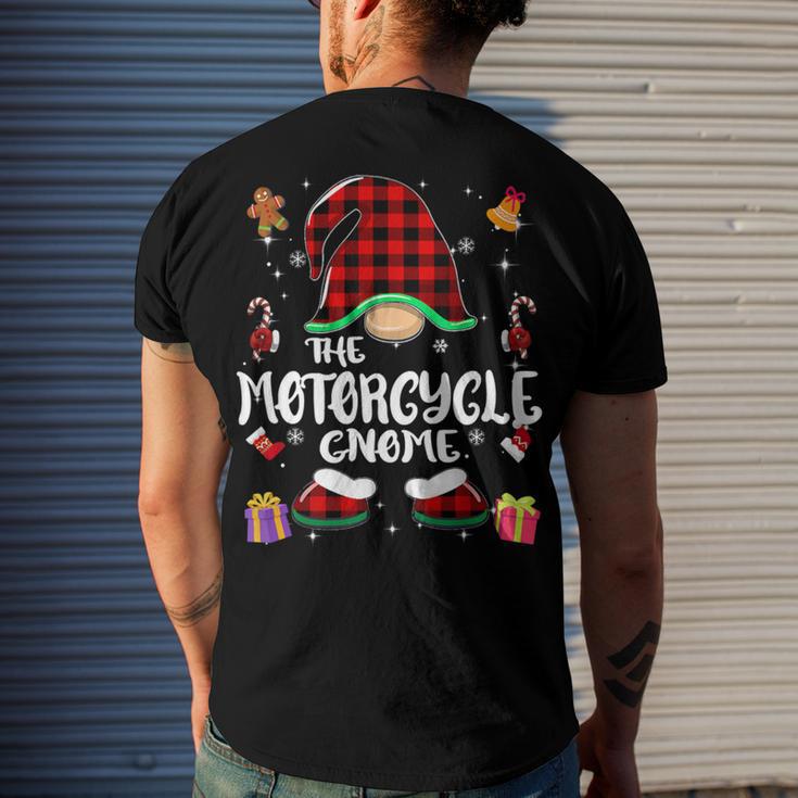 Motorcycle Gnome Buffalo Plaid Red 460 Shirt Men's Crewneck Short Sleeve Back Print T-shirt Gifts for Him