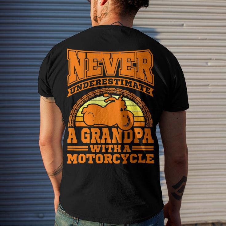 Motorcycle Grandpa Biker S Funny 499 Shirt Men's Crewneck Short Sleeve Back Print T-shirt Gifts for Him