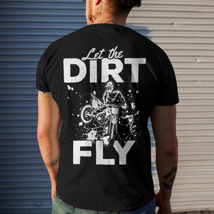 Motorcycle Let The Dirt Fly Dirtbike 494 Shirt Men's Crewneck Short Sleeve Back Print T-shirt Gifts for Him