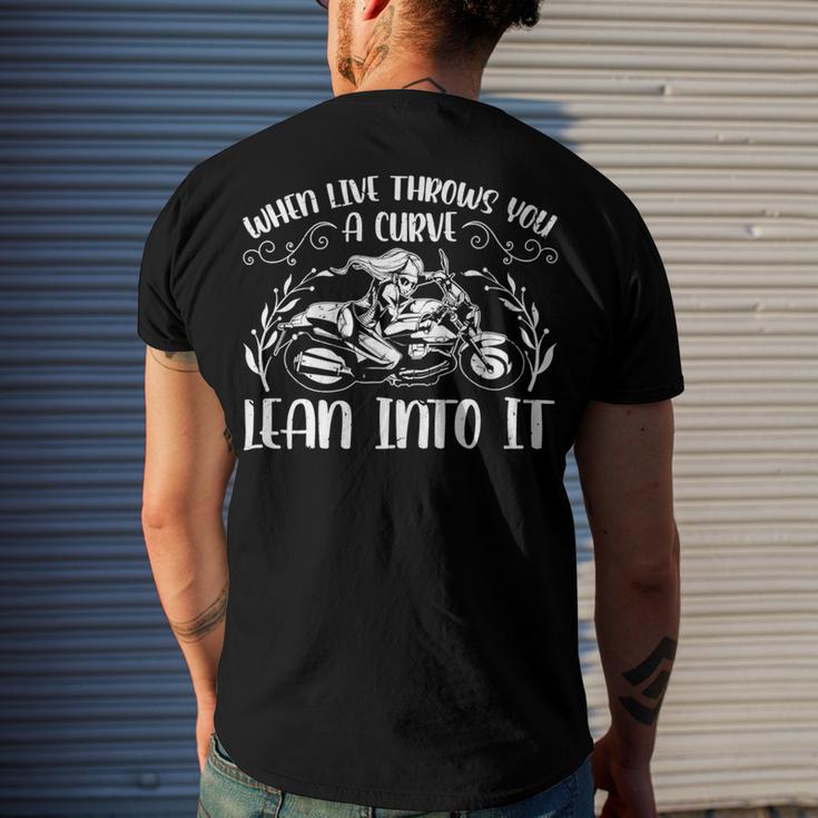 Motorcycle When Live Throws You A 470 Shirt Men's Crewneck Short Sleeve Back Print T-shirt Gifts for Him