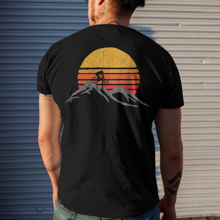 Mountain Bike Vintage Sunset Design Graphic 235 Trending Shirt Men's Crewneck Short Sleeve Back Print T-shirt Gifts for Him