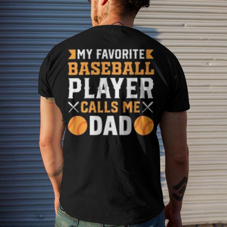 My Favorite Baseball Player Calls Me Dad 819 Trending Shirt Men's Crewneck Short Sleeve Back Print T-shirt Gifts for Him