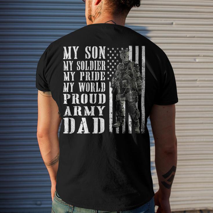 My Son Is Soldier Proud Military Dad 704 Shirt Men's Crewneck Short Sleeve Back Print T-shirt Gifts for Him