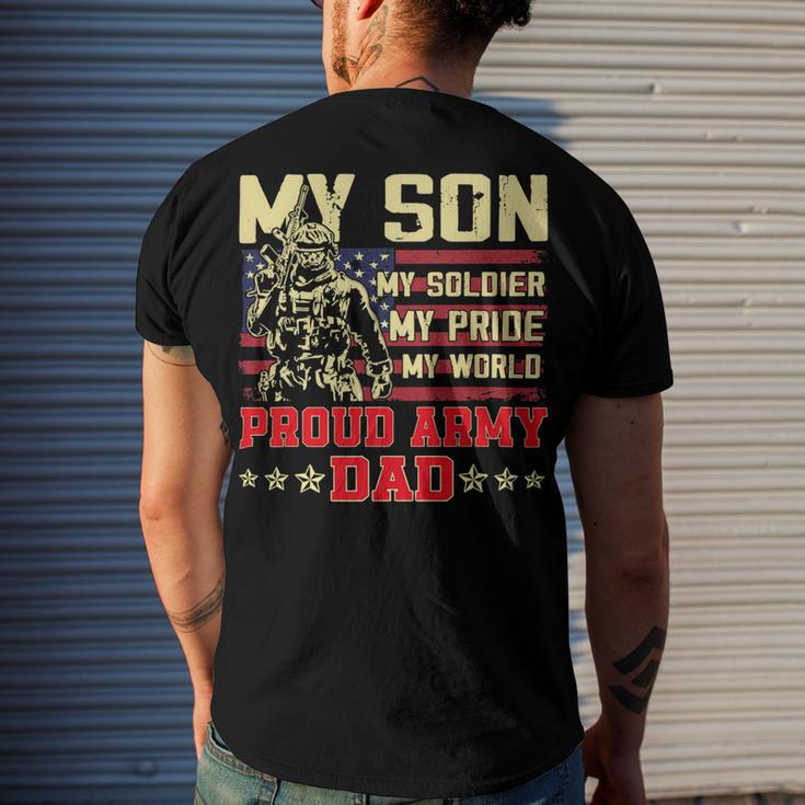 My Son Is Soldier Proud Military Dad 710 Shirt Men's Crewneck Short Sleeve Back Print T-shirt Gifts for Him