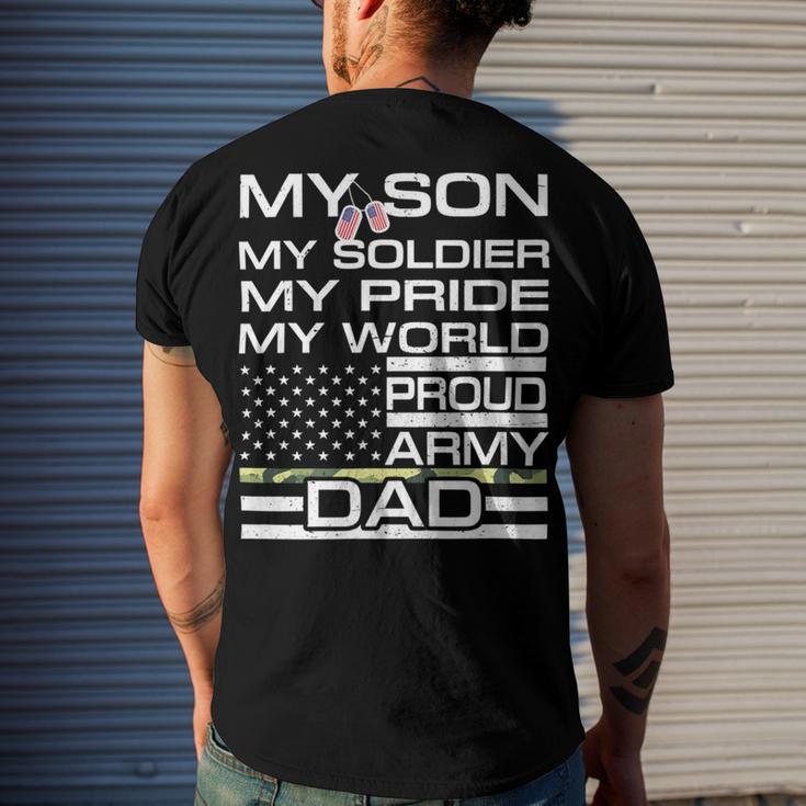 My Son My Soldier Hero Proud Army Dad 702 Shirt Men's Crewneck Short Sleeve Back Print T-shirt Gifts for Him