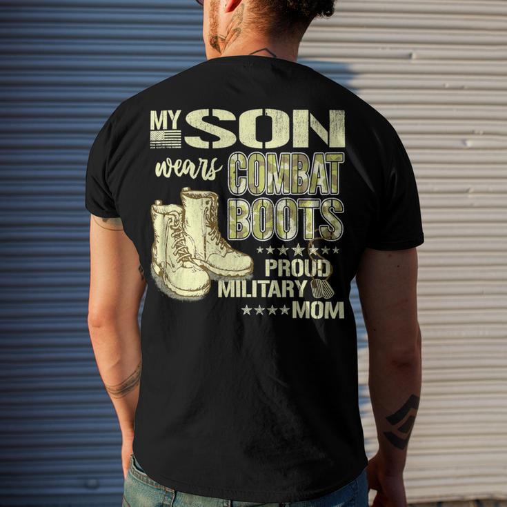 My Son Wears Combat Boots Proud 691 Shirt Men's Crewneck Short Sleeve Back Print T-shirt Gifts for Him