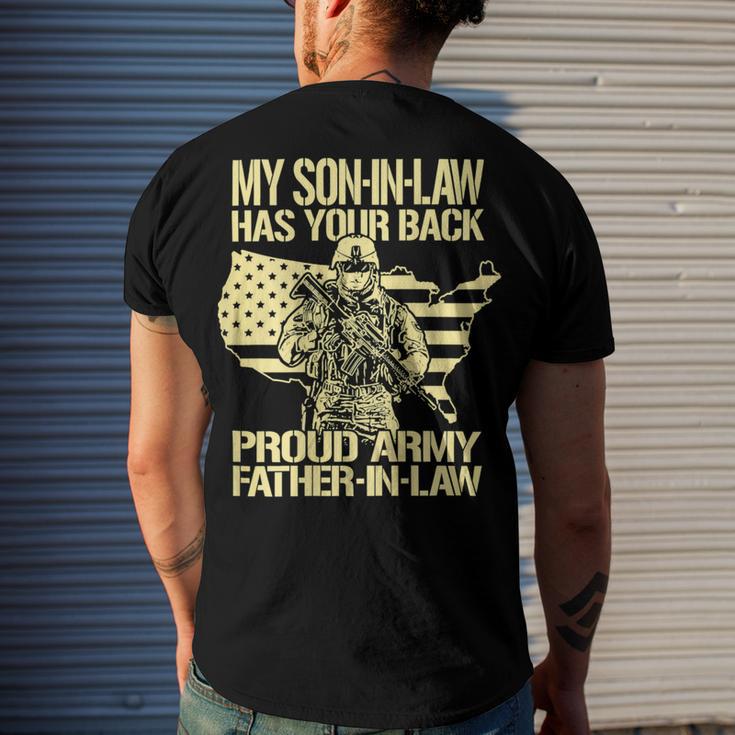 My Soninlaw Has Your Back Proud Army 688 Shirt Men's Crewneck Short Sleeve Back Print T-shirt Gifts for Him