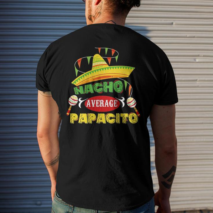 Mens Nacho Average Papacito Dad Fathers Day Dad Humor Men's Back Print T-shirt Gifts for Him