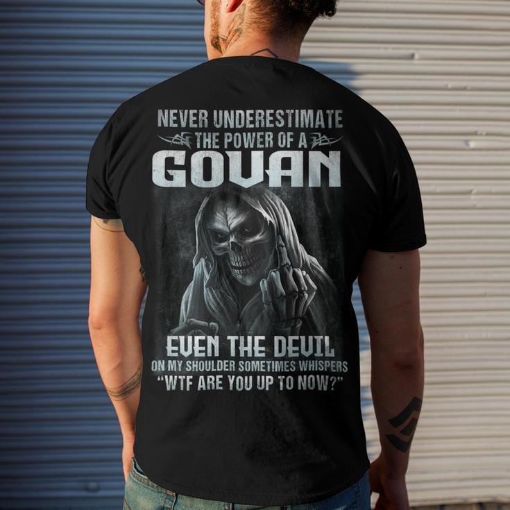 Never Underestimate The Power Of An Govan Even The Devil V8 Men's Crewneck Short Sleeve Back Print T-shirt Gifts for Him