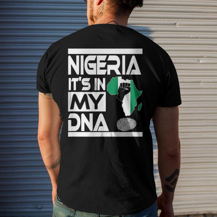 Nigeria Is In My Dna Nigerian Flag Africa Map Raised Fist Men's Crewneck Short Sleeve Back Print T-shirt Gifts for Him