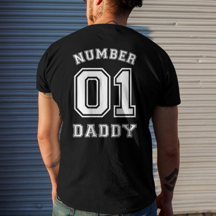 Number 1 Dad Jersey Style For Fathers Day Men's Back Print T-shirt Gifts for Him