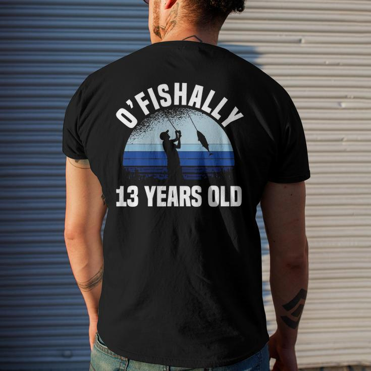 Ofishally 13 Years Old Fisherman 13Th Birthday Fishing Men's Back Print T-shirt Gifts for Him