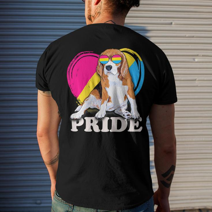 Pansexual Beagle Rainbow Heart Pride Lgbt Dog Lover 56 Beagle Dog Men's T-shirt Back Print Gifts for Him