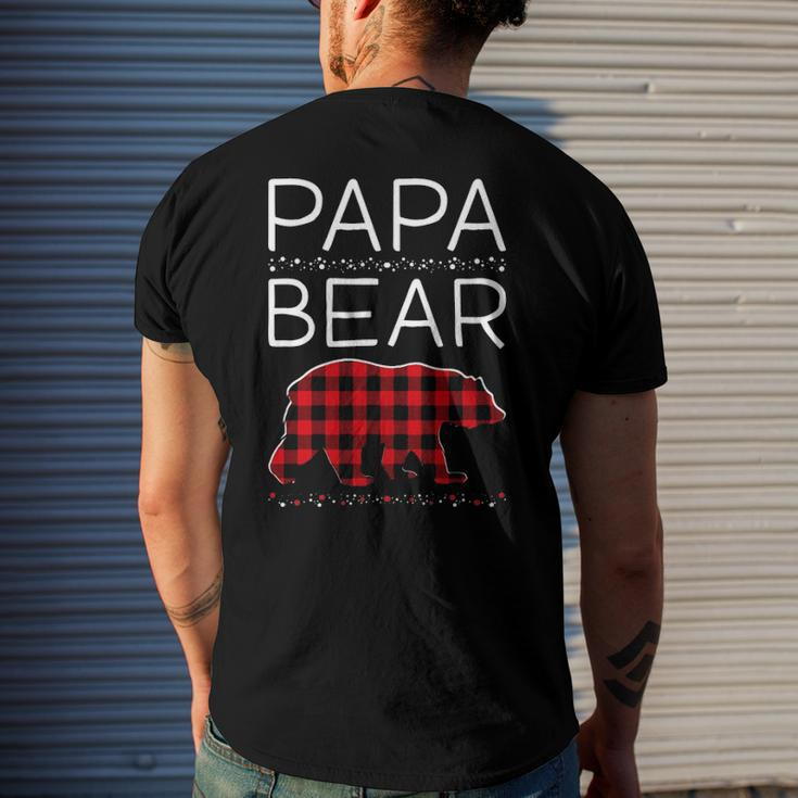 Papa Bear Christmas Pajamas Matching Family Plaid Men Men's Back Print T-shirt Gifts for Him