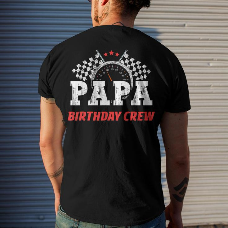 Papa Birthday Crew Race Car Racing Car Driver Dad Daddy Men's T-shirt Back Print Gifts for Him